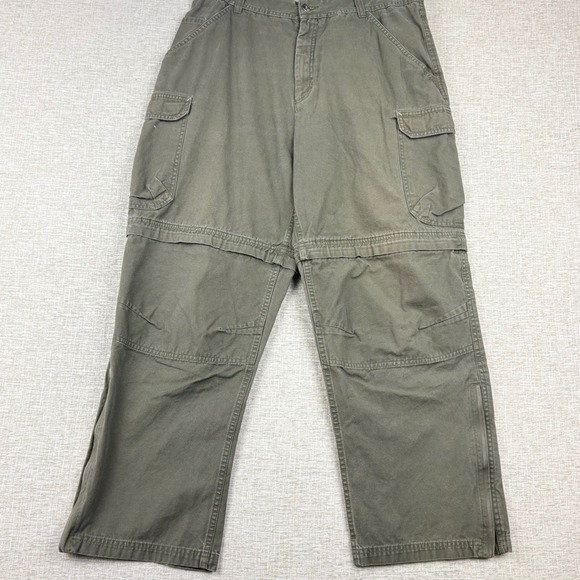 Gander Mountain Other - Gander Mountain Mens 36x30 Convertible Cargo Pants Olive Green Y2K Zip Off Leg